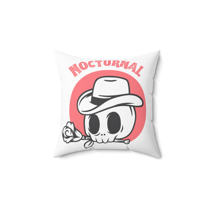 White Nocturnal Square Pillow